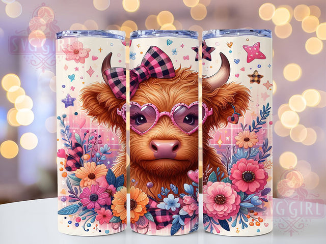 Rustic Highland Cow Tumbler Wrap, Western Cowhide Wrap, Rustic Farm Mug, Country Style Tumbler, Longhorn Cow Cup, Cowboy Theme Design, Sublimation Tumbler Wrap Sublimation SvggirlplusArt 