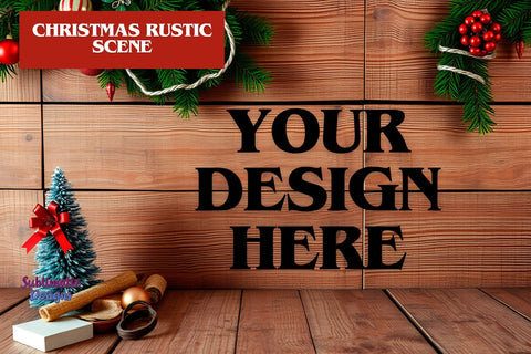 Rustic Holiday Mood Background Mock Up Photo Sublimatiz Designs 