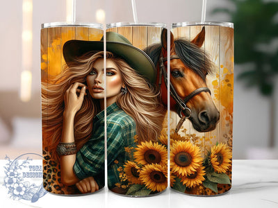 Rustic Horse Girl Tumbler, Cowgirl Western Tumbler, Rustic 20oz Wrap, Sublimation Design, Stylish Gift Idea, Equestrian Cowgirl Wrap, Country Western Tumbler Sublimation ToriDesigns 