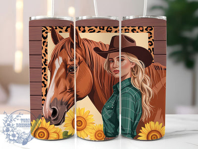 Rustic Horse Girl Tumbler, Cowgirl Western Tumbler, Rustic 20oz Wrap, Sublimation Design, Stylish Gift Idea, Equestrian Cowgirl Wrap, Country Western Tumbler Sublimation ToriDesigns 