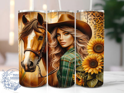 Rustic Horse Girl Tumbler, Cowgirl Western Tumbler, Rustic 20oz Wrap, Sublimation Design, Stylish Gift Idea, Equestrian Cowgirl Wrap, Country Western Tumbler Sublimation ToriDesigns 