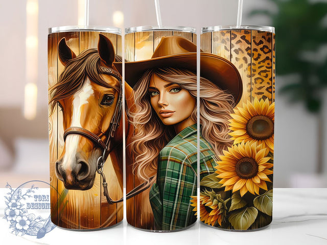 Rustic Horse Girl Tumbler, Cowgirl Western Tumbler, Rustic 20oz Wrap, Sublimation Design, Stylish Gift Idea, Equestrian Cowgirl Wrap, Country Western Tumbler Sublimation ToriDesigns 