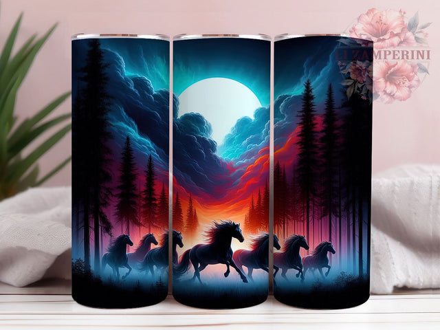 Rustic Horse Silhouette Tumbler, Western Tumbler Design, Cowboy 20oz Wrap, Sublimation Design, Rustic Gift Idea, Stylish Horse Wrap, Country Western Tumbler Sublimation Li Zamperini 