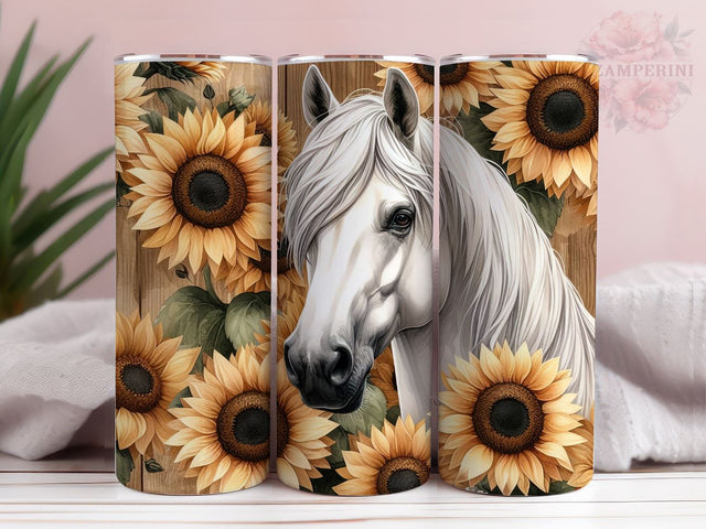 Rustic Horse With Sunflowers 20 oz Tumbler Wrap Sublimation Tumbler, Instant Digital Download PNG, Straight & Tapered Tumbler Wrap PNG Sublimation Li Zamperini 