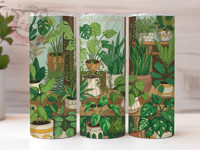 Rustic House Plant Tumbler, Botanical Tumbler, Stylish 20oz Wrap, Sublimation Design, Trendy Gift Idea, Rustic Plant Wrap, Indoor Plant Tumbler Sublimation Lara' s Designs 