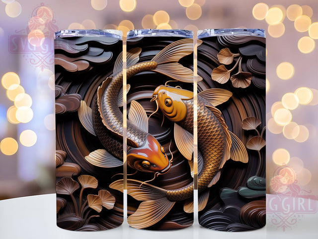 Rustic Leather Fish Tumbler, Tooled Wood Wrap, 20oz Tumbler Sublimation, Rustic Fishing Design, Western Leather Sublimation, Outdoor Angler Tumbler, Country Lodge Wrap Sublimation SvggirlplusArt 