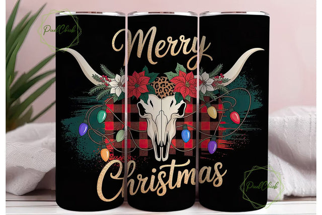 Rustic Leopard Longhorn Christmas PNG Sublimation PixelChick 