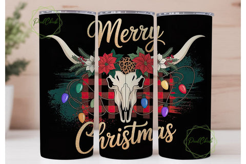 Rustic Leopard Longhorn Christmas PNG Sublimation PixelChick 