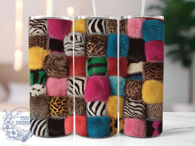 Rustic Leopard Patchwork Tumbler, Patchwork Tumbler, Animal Print Wrap, Rustic Leopard Wrap, Trendy Patchwork Wrap, Sublimation Design, Stylish Gift Idea Sublimation ToriDesigns 