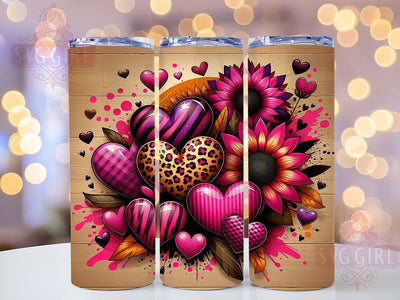 Rustic Leopard Valentine Cow Tumbler, Cow Tumbler, Pretty Valentine Wrap, Sublimation Design, Stylish Gift Idea, Leopard Heart Wrap, Rustic Valentine Tumbler Sublimation SvggirlplusArt 