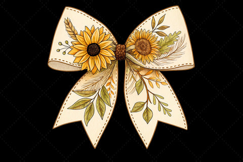 Rustic Linen Boho Sunflower Coquette Bow Clipart, rustic boho bow, sunflower coquette bow, natural bow design, boho sunflower clipart, digital bow design, textured linen bow, sunflower bow art, boho rustic design Sublimation FloridPrintables 
