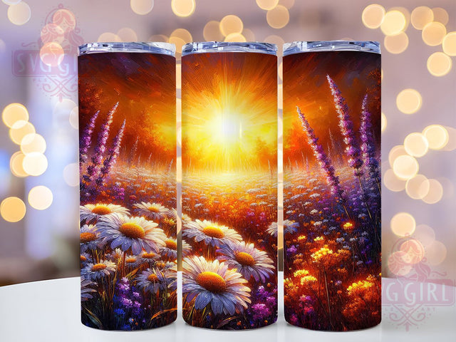 Rustic Meadow Wildflower Tumbler, Rustic Floral Pattern, Meadow Bloom Design, 20Oz Sublimation Wrap, Nature Flower Art, Elegant Wildflower Texture, Tumbler Sublimation Sublimation SvggirlplusArt 