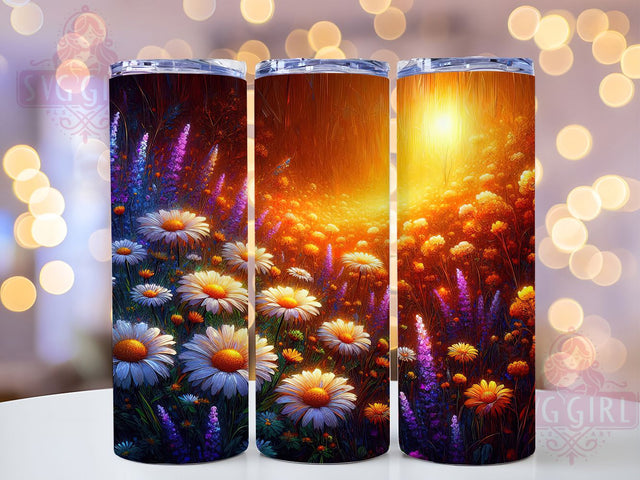 Rustic Meadow Wildflower Tumbler, Rustic Floral Pattern, Meadow Bloom Design, 20Oz Sublimation Wrap, Nature Flower Art, Elegant Wildflower Texture, Tumbler Sublimation Sublimation SvggirlplusArt 