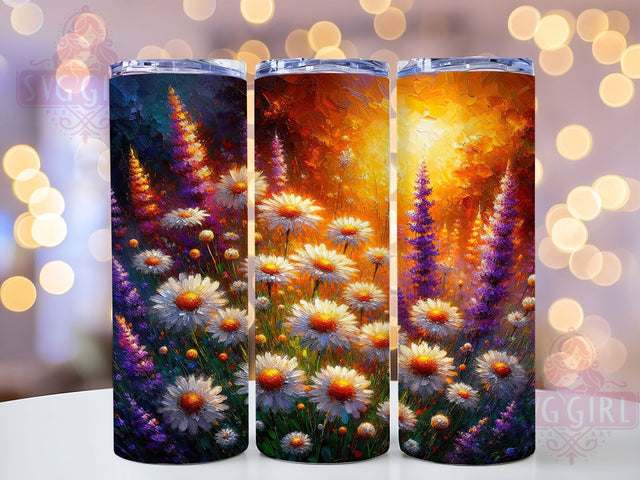 Rustic Meadow Wildflower Tumbler, Rustic Floral Pattern, Meadow Bloom Design, 20Oz Sublimation Wrap, Nature Flower Art, Elegant Wildflower Texture, Tumbler Sublimation Sublimation SvggirlplusArt 