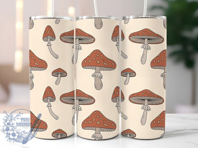 Rustic Mushroom Forest Tumbler, Seamless Design, Forest Wrap, Sublimation Art, 20oz Tumbler, Nature Theme, Rustic Style Sublimation ToriDesigns 
