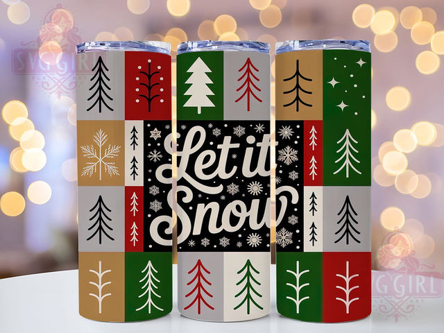 Rustic Neutral Christmas Tumbler, Let It Snow Design, Neutral Winter Tumbler, 20Oz Wrap Design, Christmas Sublimation, Rustic Winter Art, Cozy Neutral Holiday Sublimation SvggirlplusArt 