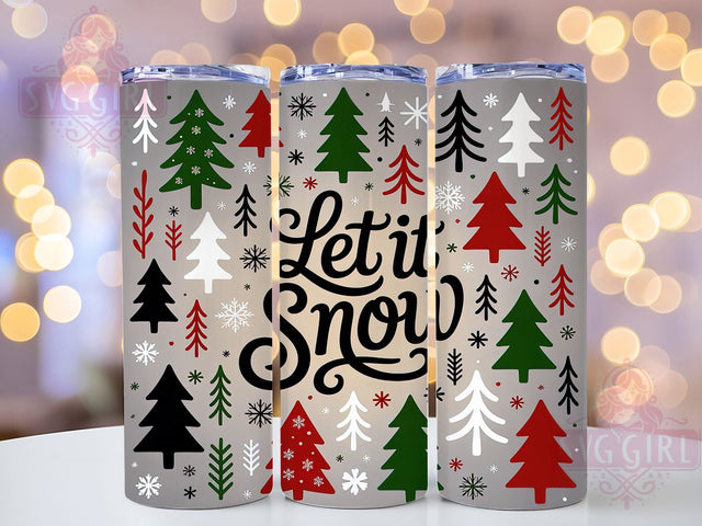 Rustic Neutral Christmas Tumbler, Let It Snow Design, Neutral Winter Tumbler, 20Oz Wrap Design, Christmas Sublimation, Rustic Winter Art, Cozy Neutral Holiday Sublimation SvggirlplusArt 