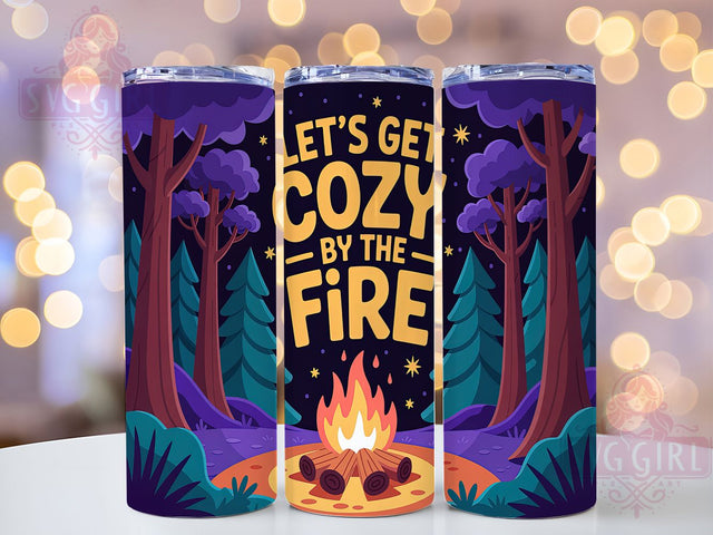 Rustic Outdoor Cozy Campfire Tumbler, Cozy Campfire Tumbler, 20oz Sublimation PNG, Let's Get Cozy Design, Outdoor Adventure Tumbler, Campfire Mug Tumbler, Rustic Camping Tumbler Sublimation SvggirlplusArt 