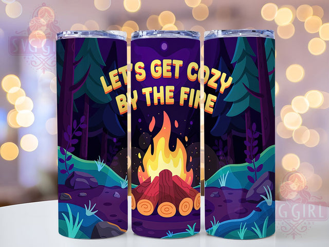 Rustic Outdoor Cozy Campfire Tumbler, Cozy Campfire Tumbler, 20oz Sublimation PNG, Let's Get Cozy Design, Outdoor Adventure Tumbler, Campfire Mug Tumbler, Rustic Camping Tumbler Sublimation SvggirlplusArt 