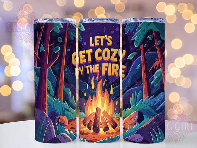 Rustic Outdoor Cozy Campfire Tumbler, Cozy Campfire Tumbler, 20oz Sublimation PNG, Let's Get Cozy Design, Outdoor Adventure Tumbler, Campfire Mug Tumbler, Rustic Camping Tumbler Sublimation SvggirlplusArt 