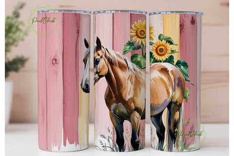 Rustic Palomino Horse 20oz Tumbler Wrap Sublimation PixelChick 