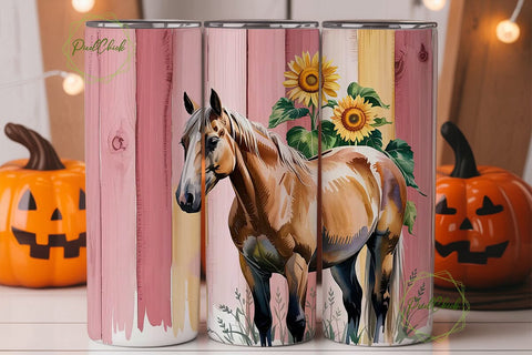 Rustic Palomino Horse 20oz Tumbler Wrap Sublimation PixelChick 