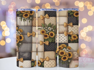 Rustic Patchwork Quilt 20oz Tumbler Wrap, Patchwork Quilt, Rustic Theme, Vintage Style, Farmhouse Charm, Cozy Motif, Skinny Tumbler, Sublimation PNG Sublimation SvggirlplusArt 
