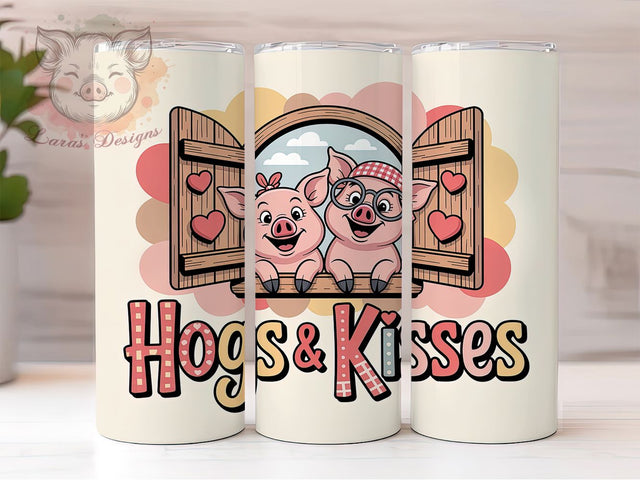 Rustic Pig Valentine Tumbler, Country Rustic Wrap, Romantic Pig Cup, 20oz Sublimation Wrap, Stylish Farm Animal Tumbler, Rustic Love Design Cup, Country Romance Wrap Sublimation Lara' s Designs 