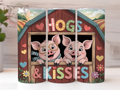 Rustic Pig Valentine Tumbler, Country Rustic Wrap, Romantic Pig Cup, 20oz Sublimation Wrap, Stylish Farm Animal Tumbler, Rustic Love Design Cup, Country Romance Wrap Sublimation Lara' s Designs 