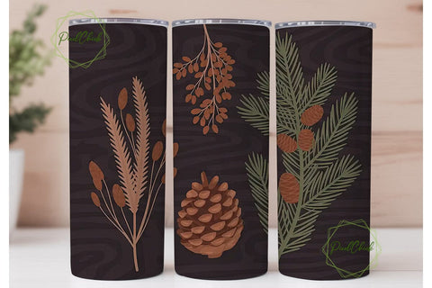 Rustic Pinecone 20oz Tumbler Wrap Sublimation PixelChick 