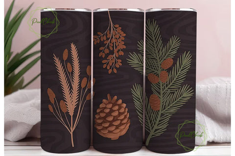 Rustic Pinecone 20oz Tumbler Wrap Sublimation PixelChick 