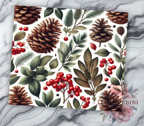 Rustic Pinecone Christmas Tumbler Wrap, Pinecone Design, 20oz Sublimation, Holiday Decor Tumbler, Rustic Christmas Art, Winter Tumbler Design, Nature Inspired Drinkware Sublimation Li Zamperini 
