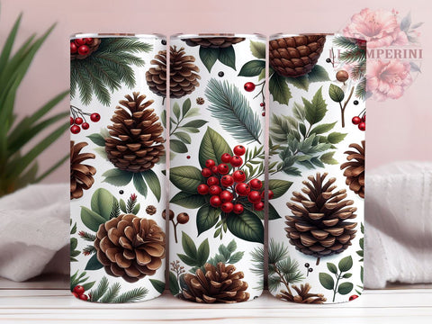 Rustic Pinecone Christmas Tumbler Wrap, Pinecone Design, 20oz Sublimation, Holiday Decor Tumbler, Rustic Christmas Art, Winter Tumbler Design, Nature Inspired Drinkware Sublimation Li Zamperini 
