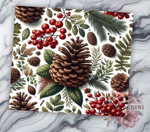 Rustic Pinecone Christmas Tumbler Wrap, Pinecone Design, 20oz Sublimation, Holiday Decor Tumbler, Rustic Christmas Art, Winter Tumbler Design, Nature Inspired Drinkware Sublimation Li Zamperini 