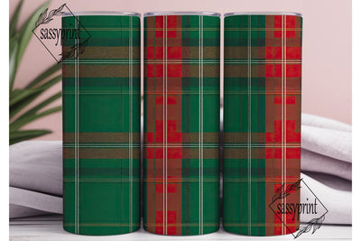 Rustic Plaid Christmas Skinny Tumbler Sublimation sassyprint 