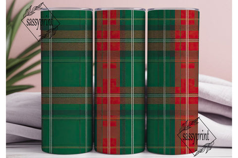 Rustic Plaid Christmas Skinny Tumbler Sublimation sassyprint 