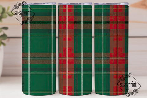 Rustic Plaid Christmas Skinny Tumbler Sublimation sassyprint 