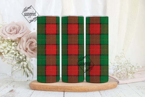 Rustic Plaid Christmas Skinny Tumbler Sublimation sassyprint 