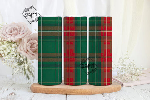 Rustic Plaid Christmas Skinny Tumbler Sublimation sassyprint 