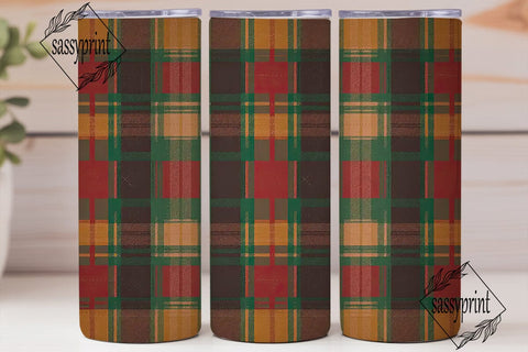 Rustic Plaid Distressed Tumbler Wrap PNG Sublimation sassyprint 