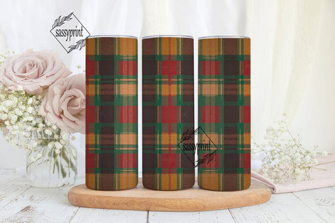 Rustic Plaid Distressed Tumbler Wrap PNG Sublimation sassyprint 