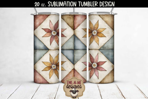 Rustic Quilts Tumbler Sublimation Bundle - 20oz Sublimation Tumbler PNG Sublimation Ewe-N-Me Designs 