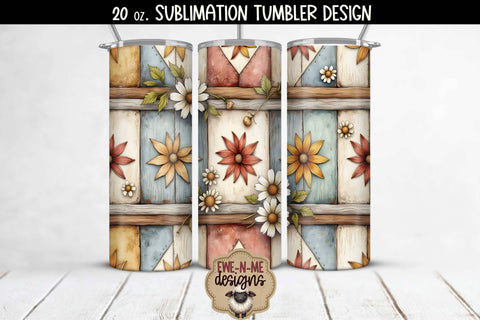 Rustic Quilts Tumbler Sublimation Bundle - 20oz Sublimation Tumbler PNG Sublimation Ewe-N-Me Designs 