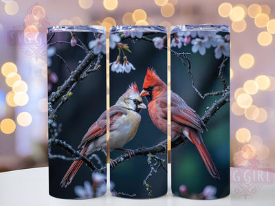 Rustic Red Cardinal Tumbler, Bird Art, Nature Theme, Elegant Style, Rustic Pattern, 20Oz Tumbler, Sublimation Wrap Sublimation SvggirlplusArt 