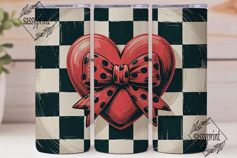 Rustic Red Heart 20oz Tumbler Wrap Sublimation sassyprint 