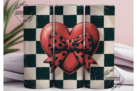 Rustic Red Heart 20oz Tumbler Wrap Sublimation sassyprint 