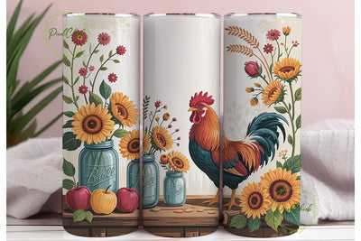 Rustic Rooster 20oz Tumbler Design Sublimation PixelChick 