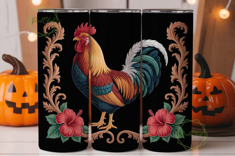 Rustic Rooster 20oz Tumbler Wrap Sublimation PixelChick 