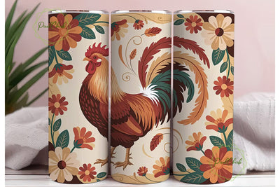Rustic Rooster 20oz Tumbler Wrap Sublimation PixelChick 