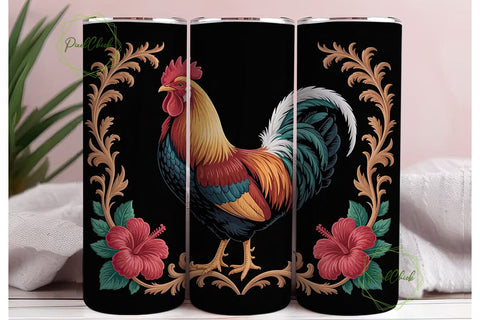 Rustic Rooster 20oz Tumbler Wrap Sublimation PixelChick 